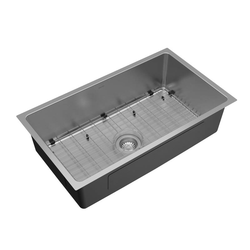 Karran Lansen 32" Undermount 18 Gauge Single Bowl Stainless Steel Sink with Accessories - Stainless Steel