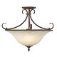 preview thumbnail 5 of 7, Wry Lighting Homestead 3-light Semi-Flush Mount in Rubbed Bronze