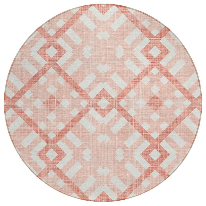 Machine Washable Indoor/ Outdoor Chantille Contemporary Trellis Rug