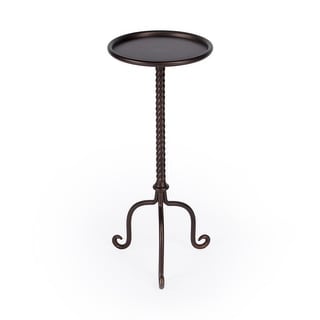 Butler Transitional Round Metal Pedestal Table - Gray - Bed Bath ...