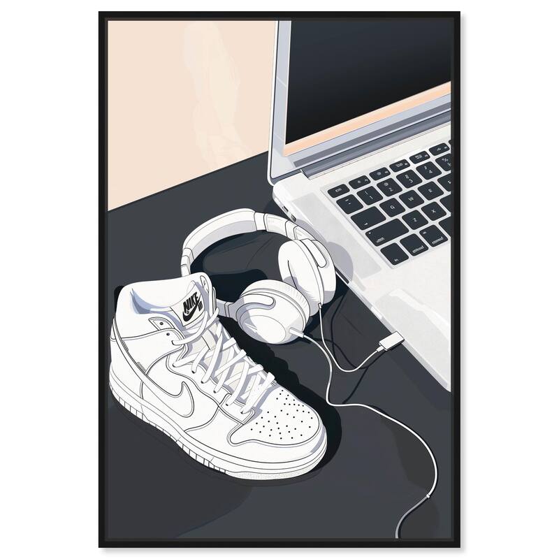 Laptop Sneaker Study Canvas by Art Remedy - Black - 36" x 54"