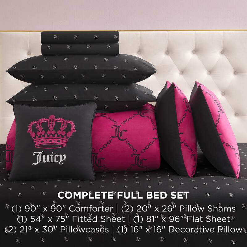 Juicy Couture Link Printed Bed-in-a-Bag Comforter Set