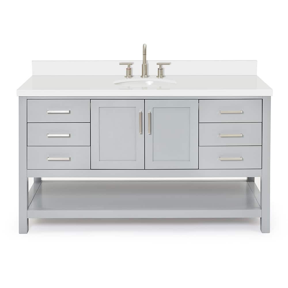 Ariel S061SWQOVO Magnolia 60" Free Standing Single Basin Vanity Set