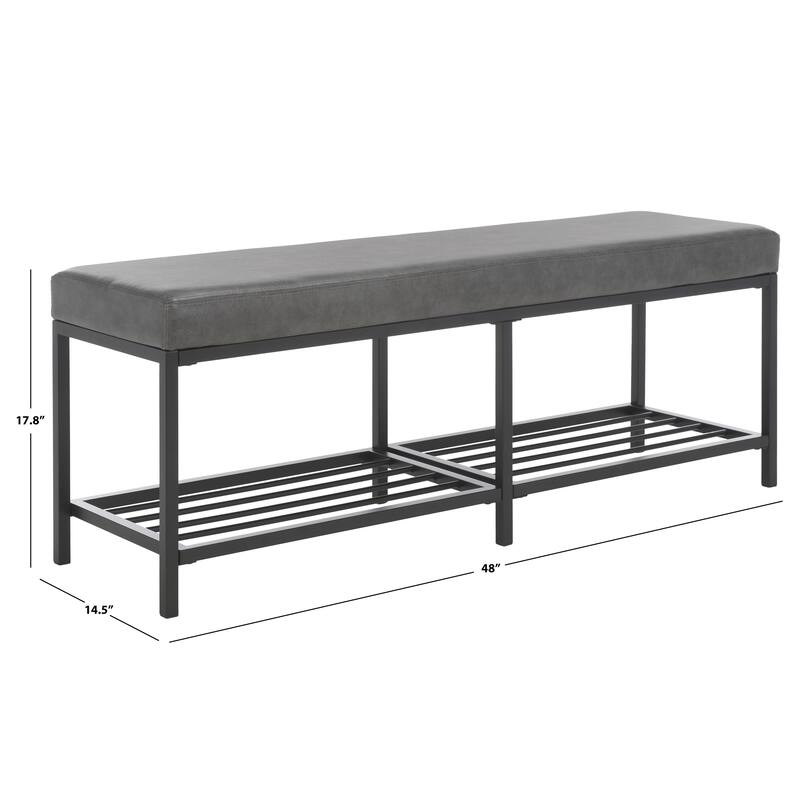 SAFAVIEH Selena 2-Shelf Bench - 48" W x 15" D x 18" H - 48Wx15Dx18H