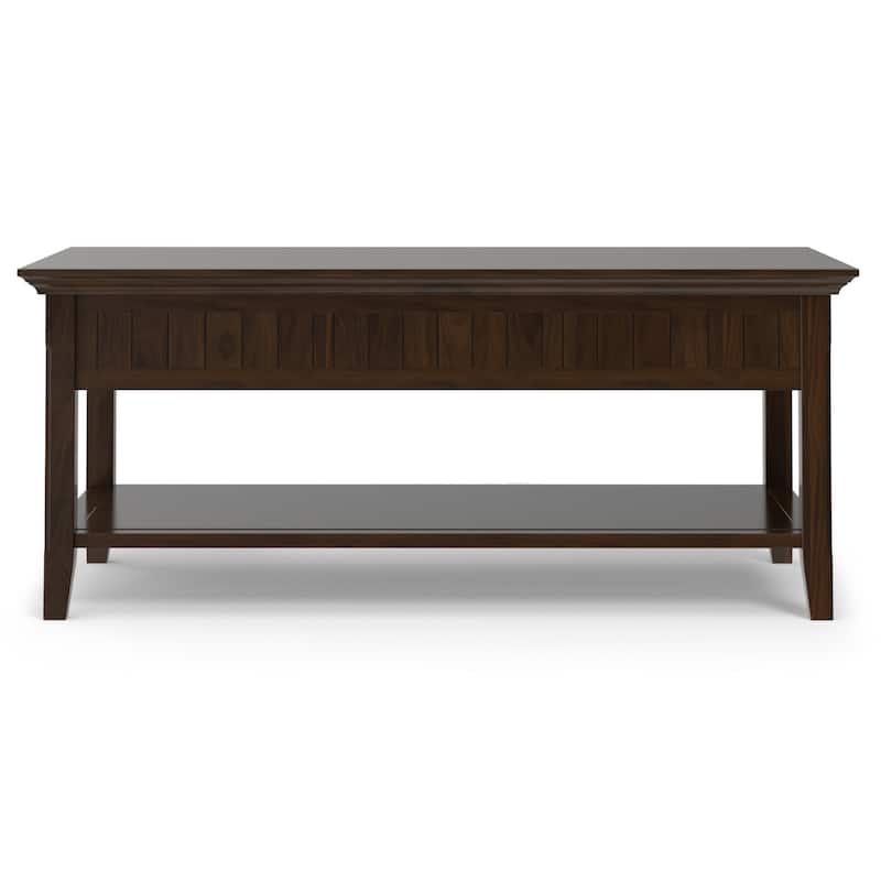WYNDENHALL Normandy SOLID WOOD 48 inch Wide Rectangle Transitional Lift Top Coffee Table in Brunette Brown