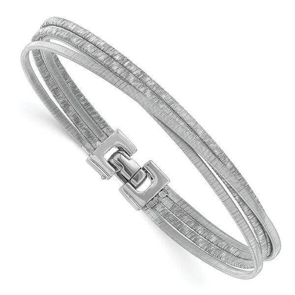 Sterling Silver Rhodium-plated High Polished Bracelet by Versil. Opens flyout.