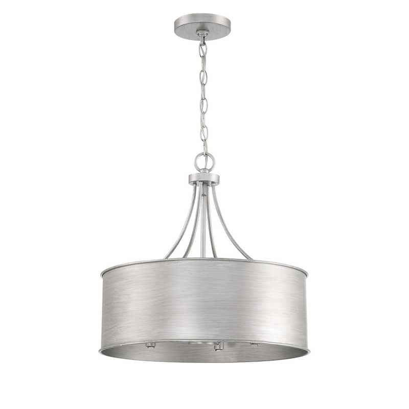 Trade Winds Lighting 4-Light Drum Pendant - Antique Silver