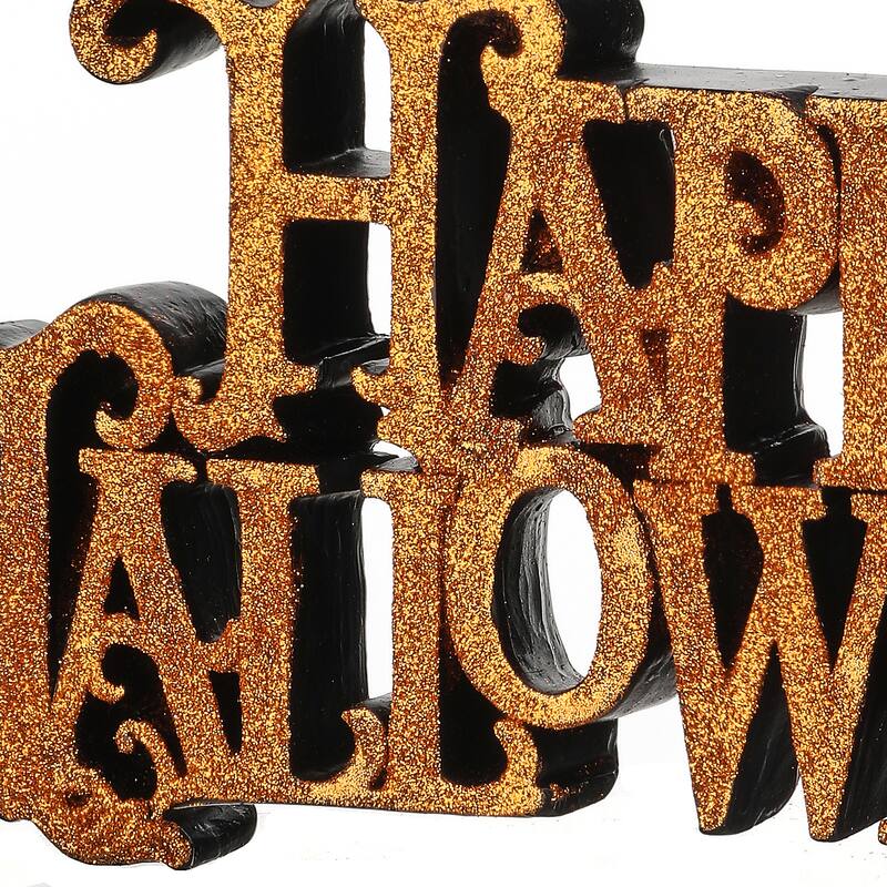 10" Glitter Resin "Happy Halloween"
