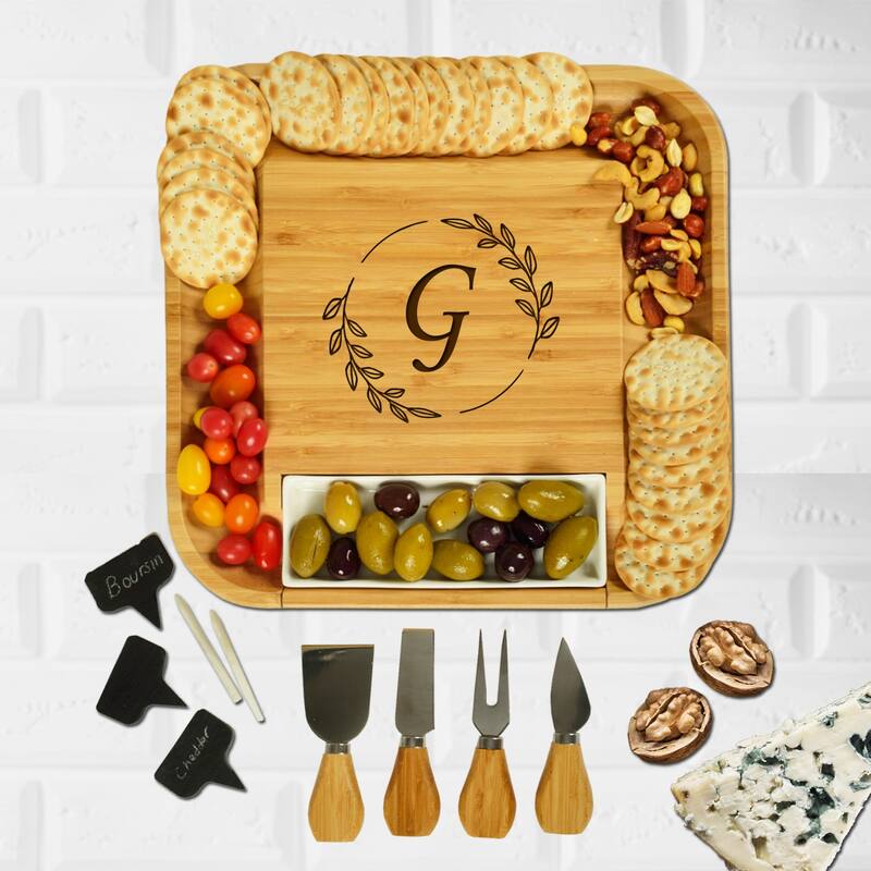 Personalized 11-piece Charcuterie Board by Picnic at Ascot - G