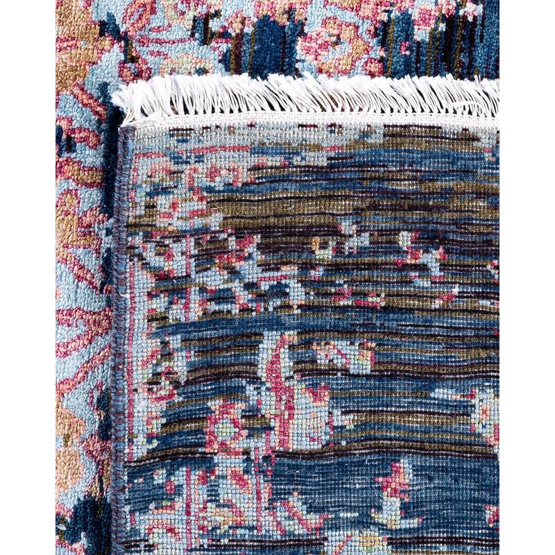 Ikat One-of-a-Kind Handmade Area Rug, Blue - 8' 1" x 9' 10"