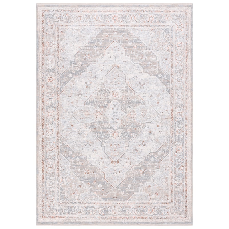 SAFAVIEH Marmara Lola Oriental Medallion Rug - 6'7" Square - Beige/Blue Rust