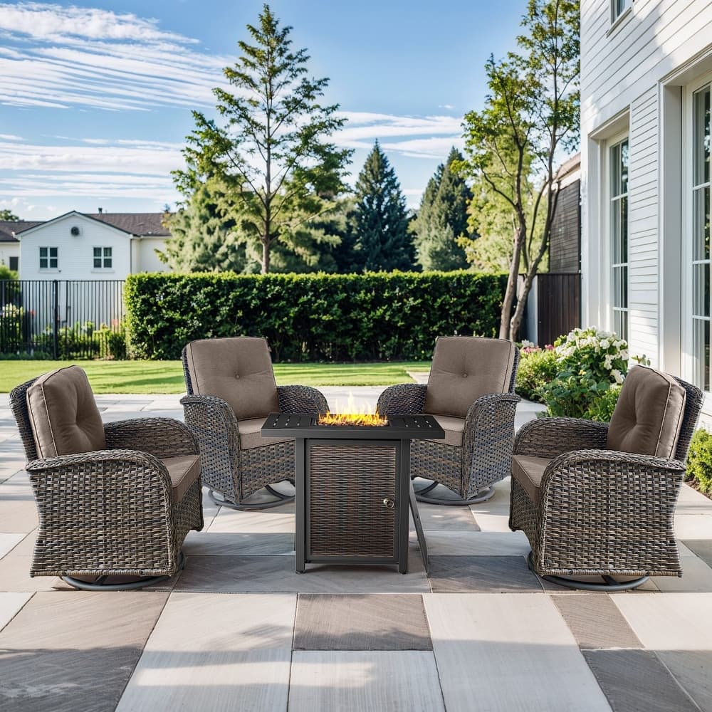 Outdoor Fire Pit Table with Chairs Set