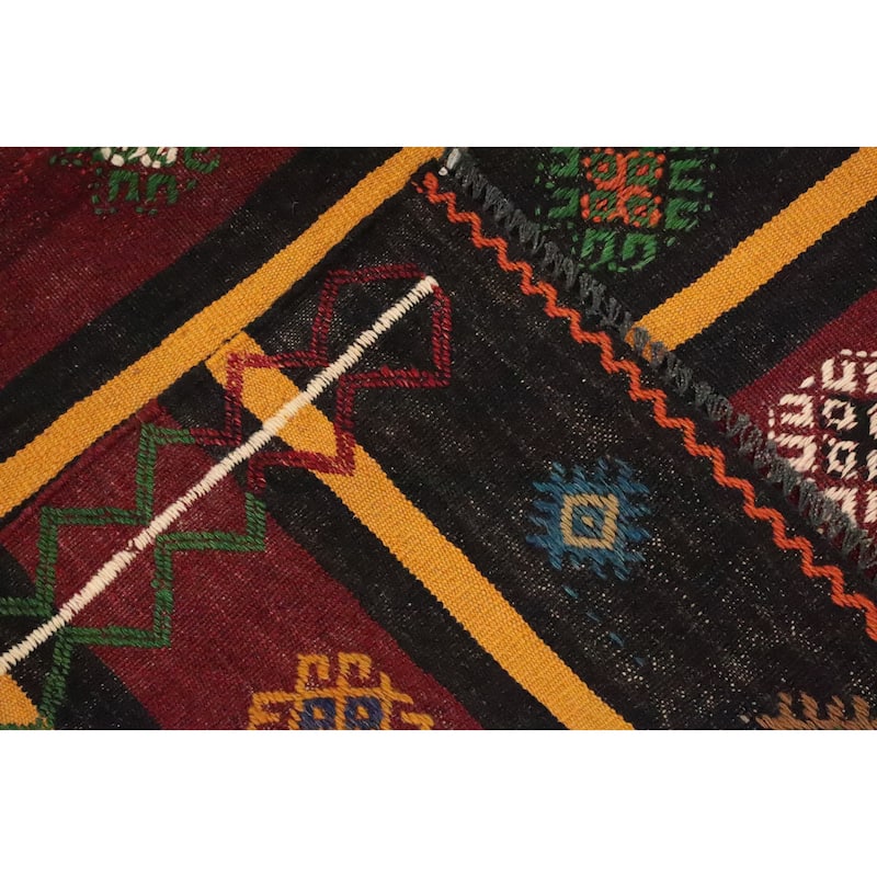 Hand Woven Oriental 100% Wool Carpet Southwestern Tribal Multi-Colored Kilim Area Rug - 10' 1'' X 6' 5''
