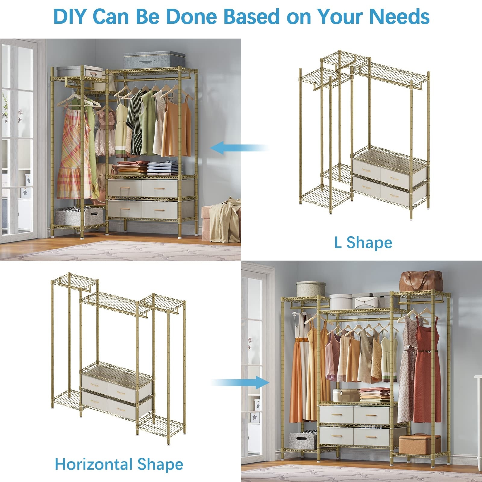 L shaped clothing rack shop