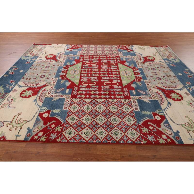 Traditional Kazak Oriental Area Rug Hand-Knotted Wool Carpet - 8'3" x 9'11"
