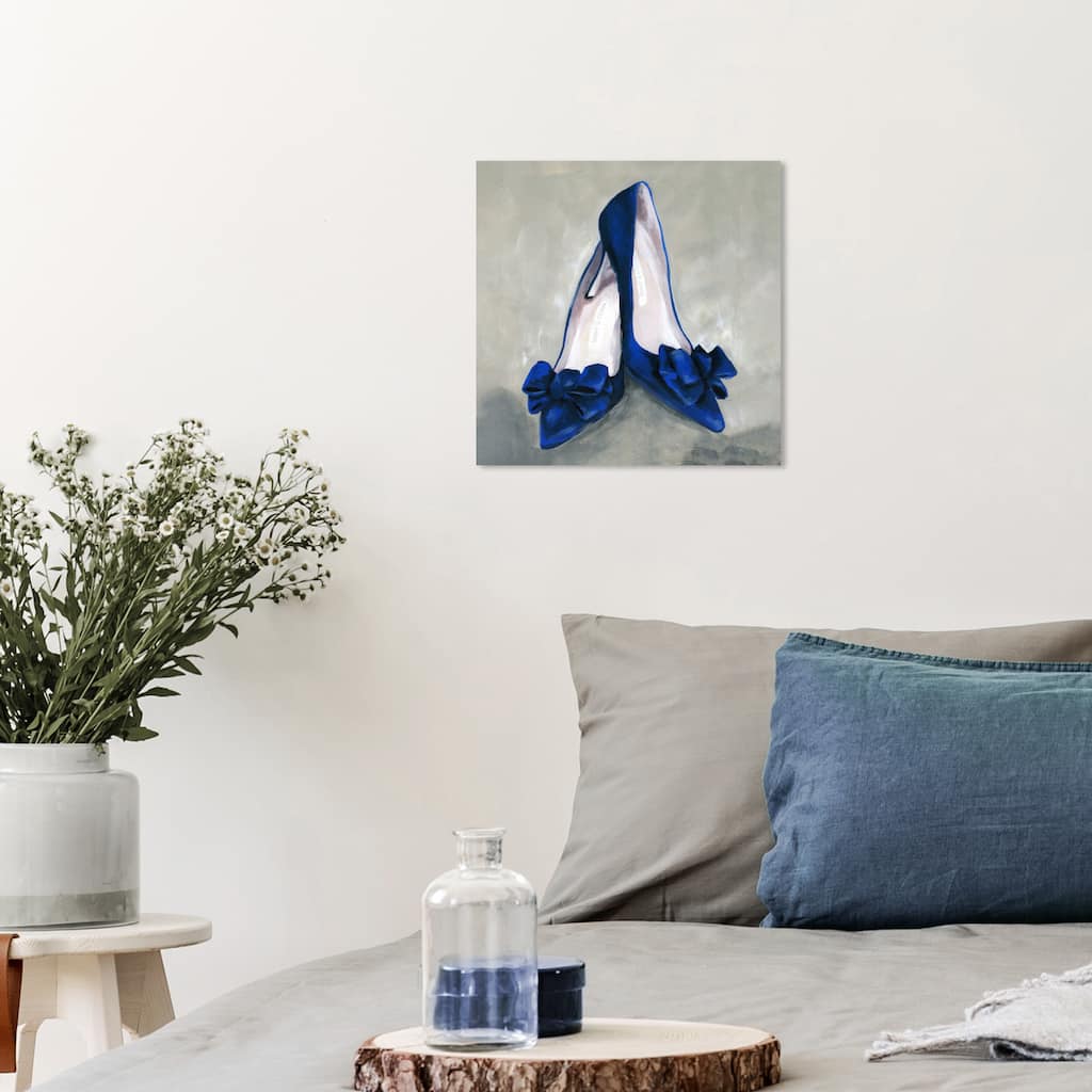 Wynwood Studio Prints Fashion and Glam Blue Mondays Clean Blue and Dark Blue Glam Wall Art Canvas Print