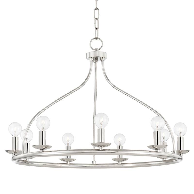 Mitzi by Hudson Valley Kendra 9-light Chandelier - Polished Nickel