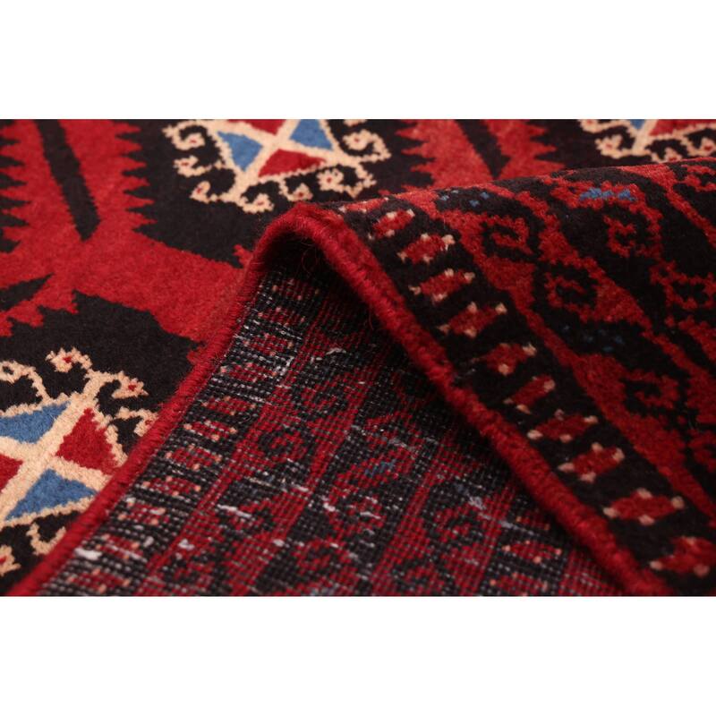 ECARPETGALLERY Hand-knotted Baluch Red Wool Rug - 3'0 x 6'0