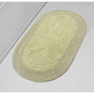 Double Ruffle Bathroom Rug, Cotton Soft, Water Absorbent Bath Rug, Non Slip Shower Rug Machine Washable 24"x40" Rectangle