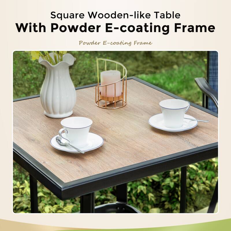 Namatota 3piece Padded Sling Swivel Bar Stools and Table Set by