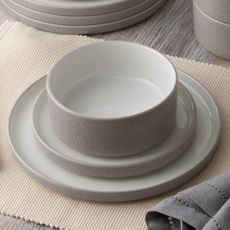Noritake Colortex Stone 12-Piece Stax Dinnerware Set, Service For 4