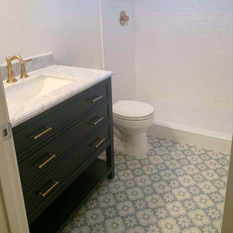 The Tile Life Oheka 6x6 Montauk Blue Matte Porcelain Patterned Floor & Wall Tile