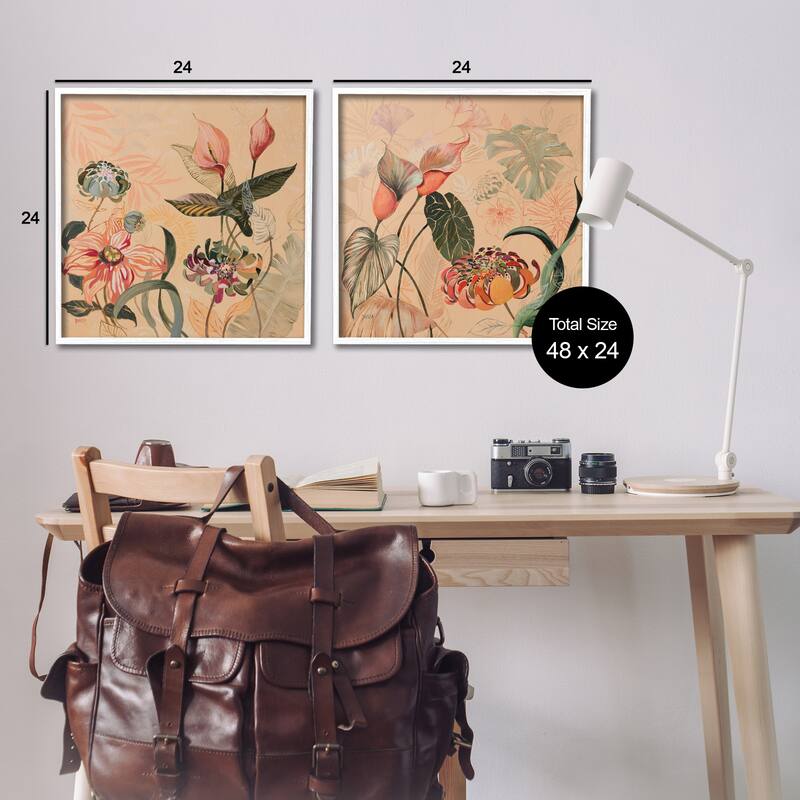 Stupell Elegant Flower Organics Framed Giclee Art Design By Dusza (Set of 2)