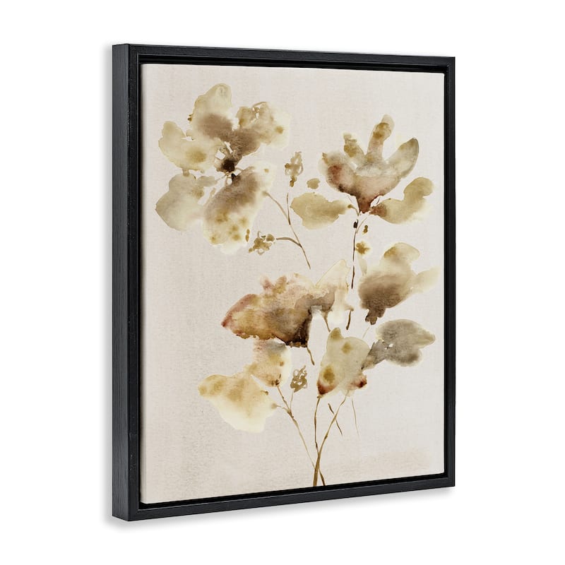 Stupell Neutral Dappled Flower Blossoms Framed Floater Canvas Wall Art Design By Krinlox