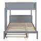 preview thumbnail 35 of 57, Modern Style Full over Full Bunk Bed with Twin size Trundle, Storage and Desk, Outlets with USB, Maximized Space, White+Walnut