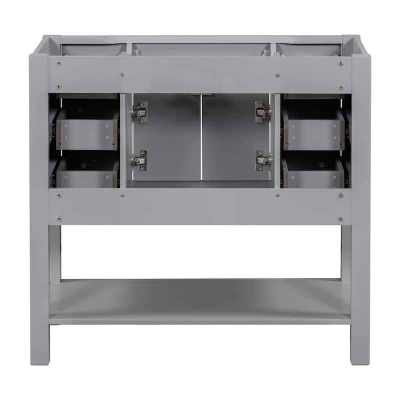 Modern Bathroom Vanity Base with 2 Soft Closing Doors and 6 Drawers (NOT INCLUDE SINK)