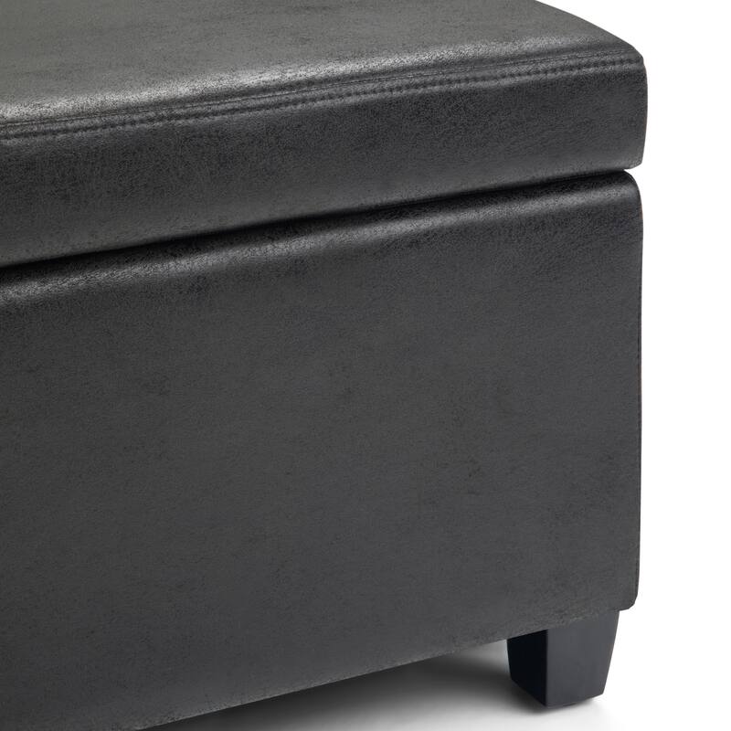 WYNDENHALL Franklin 48-in. Wide Contemporary Rectangular Storage Ottoman