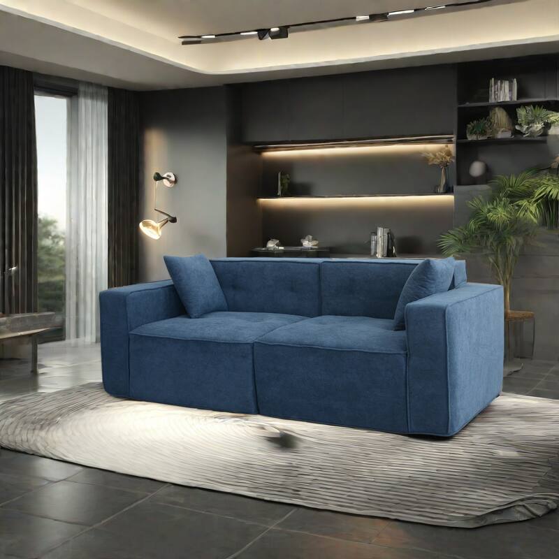 Ergonomic Sofa Couch with Pillow Top Armrests, Exquisite Upholstered Loveseat Indoor Sofa Couch Sofa Seating