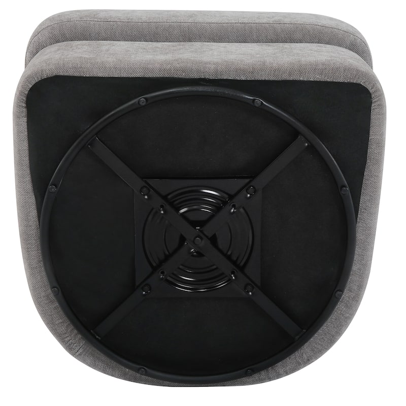 Upholstered Swivel Accent Chair Barrel Armchair Metal Frame with Pillows Living Room Chair