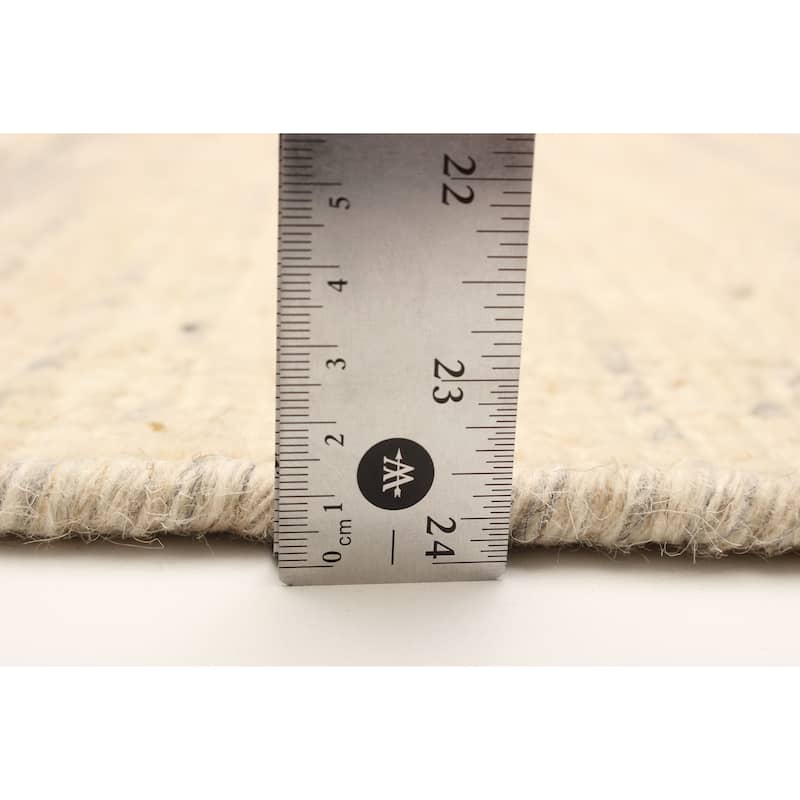 ECARPETGALLERY Braid weave Sienna Cream Wool Rug - 2'0 x 1'10