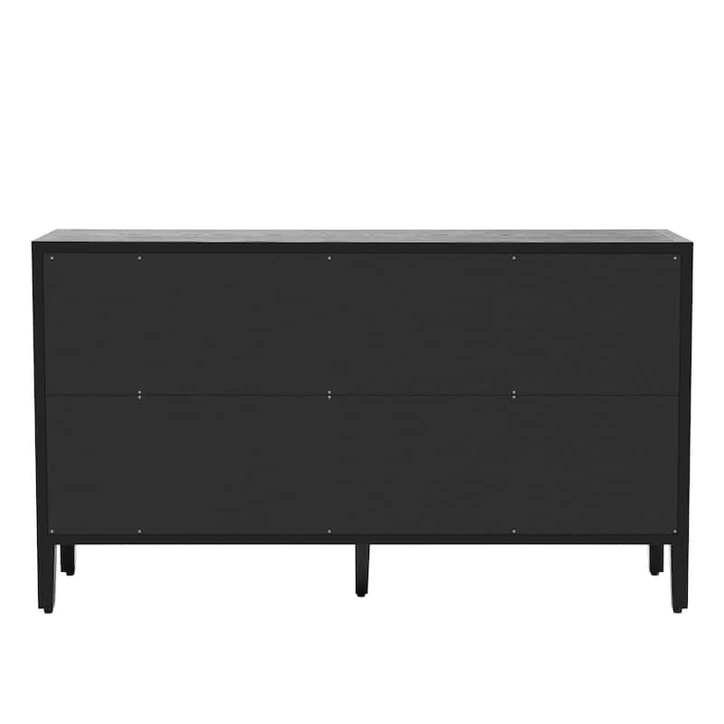 34" Tall MDF 3-door Accent Cabinet with Adjustable Shelf
