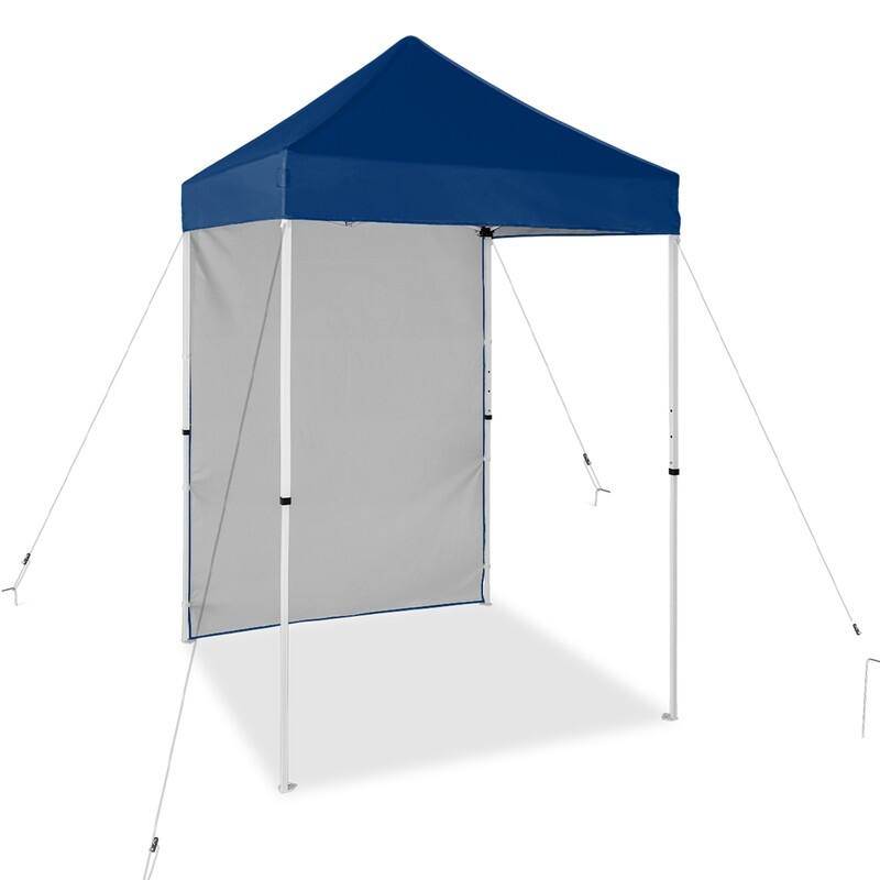 EAGLE PEAK Pop up Canopy 5x5, Outdoor Portable Canopy Tent with One Removable Sunwall, Carry Bag Included - Dark Blue