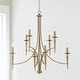 preview thumbnail 4 of 7, Abbie 36.5" 8-light Chandelier w/ White Fabric Stay-Straight Shades