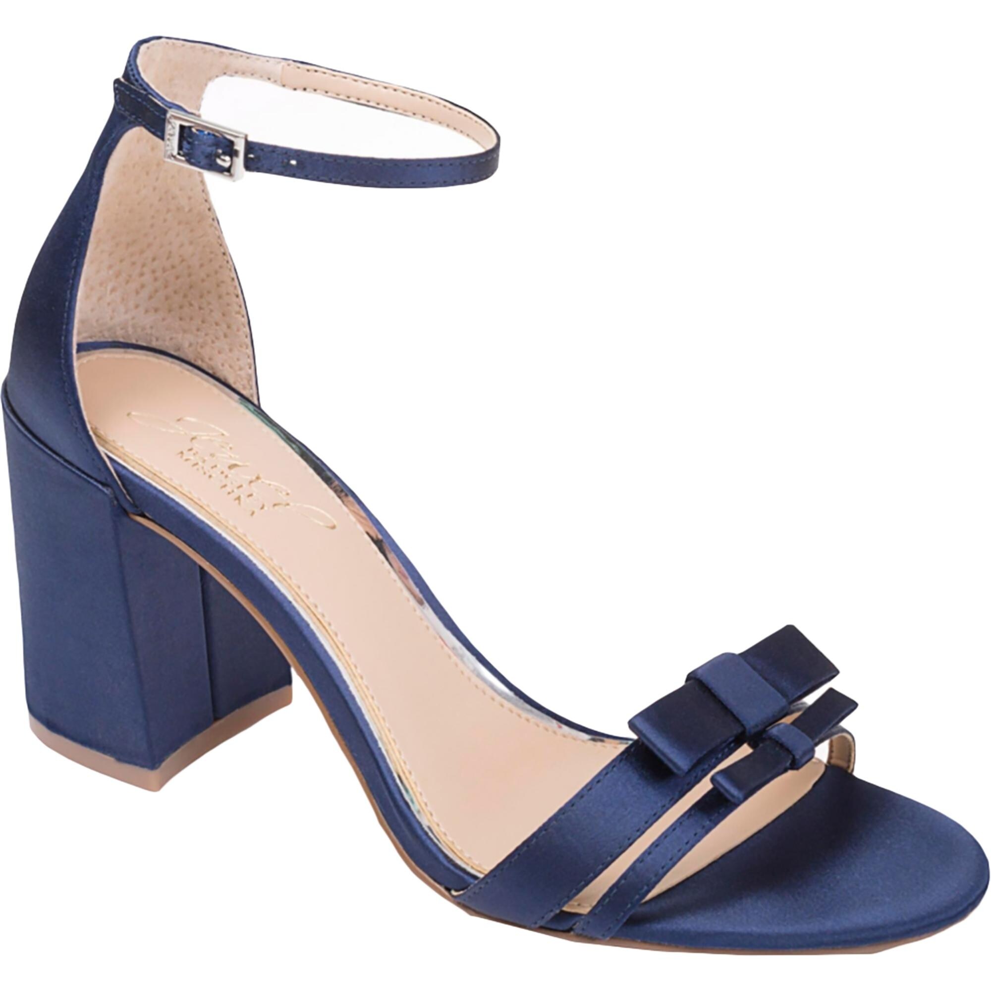 satin navy heels