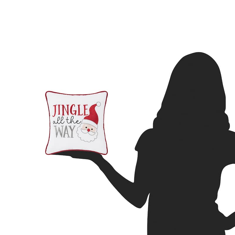 10" x 10" Jingle All The Way Small Christmas Accent Pillow