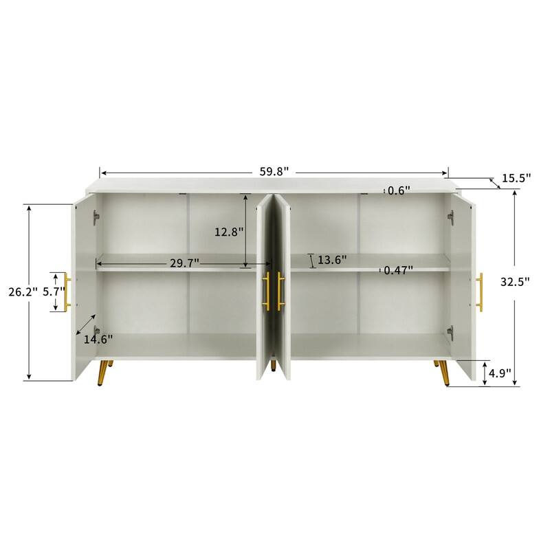 Media TV Console or Storage Cabinet and Adjustable Shelves