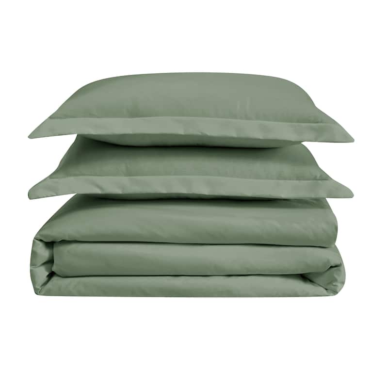 Cannon Heritage Solid 3 Piece Duvet Cover Set - Green - King