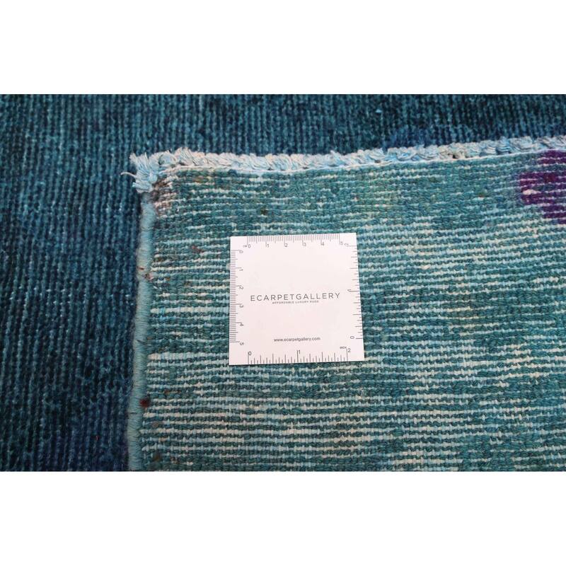 ECARPETGALLERY Hand-knotted Color Transition Dark Teal Wool Rug - 5'1 x 11'10