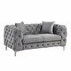 preview thumbnail 28 of 32, Morden Fort Modern Contemporary Love Seat with Deep Button Tufting Dutch Velvet, Solid Wood Frame and Iron Legs