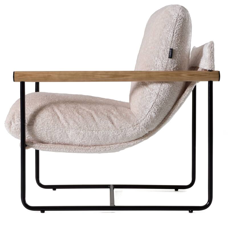 Modrest Moorcroft Modern Beige Fabric Accent Chair