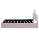 preview thumbnail 6 of 11, Pink Upholstered Platform Bed with LED Headboard