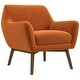 preview thumbnail 15 of 15, GDFStudio - Panom Modern Velvet Upholstery Lounge Chair with Walnut Wood Legs & High-density Foam Cushions