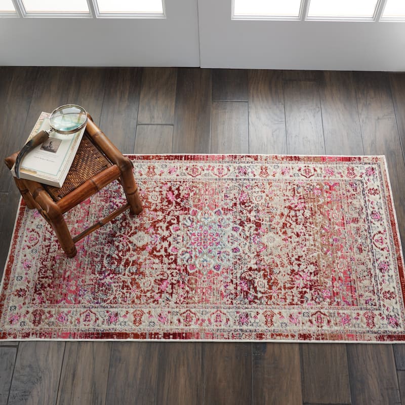 Nourison Vintage Kashan Traditional Area Rug - 2' x 4' - Red - Runner/Rectangle