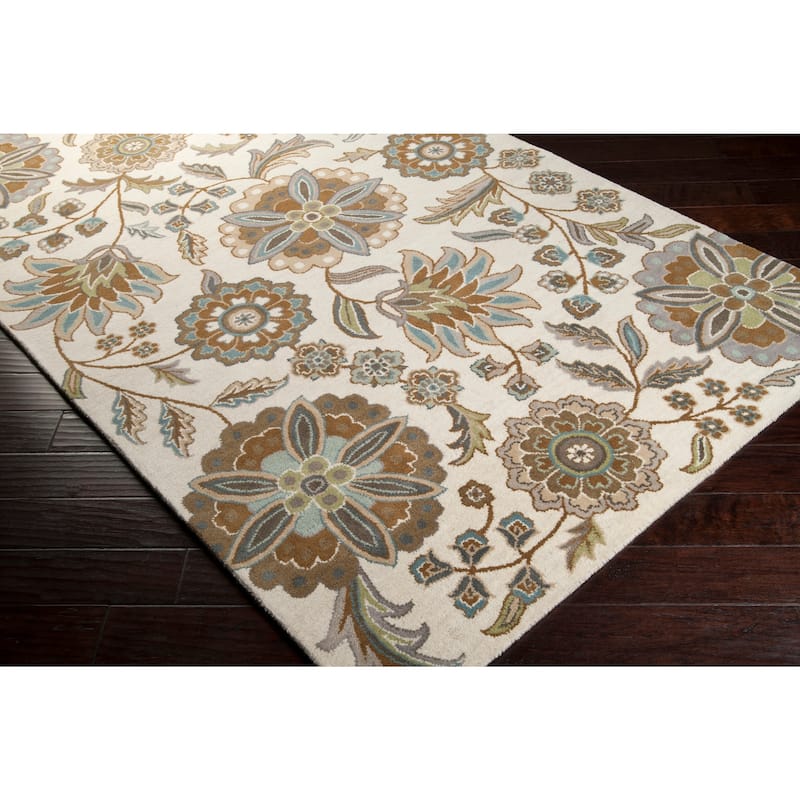 Lily Hand-tufted Transitional Floral Pattern Wool Area Rug