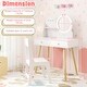 preview thumbnail 5 of 6, White Princess Makeup Dressing Desk and Chair Set with Mirror and Lights for Kids - 27.5" x 13.5" x 40"