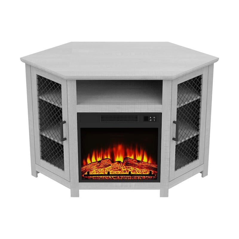 44.8" TV Stand Console with 18" Electric Fireplace and Shelves - N/A